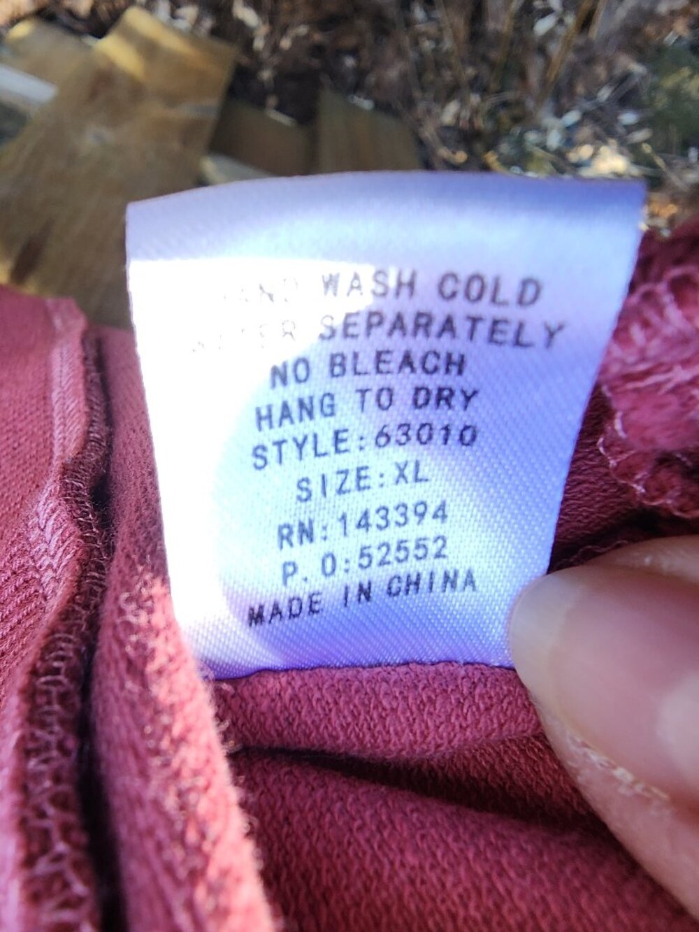 NWOT Cotton Bleu XL Women's Burgandy pullover Hoodie 100% cotton - Picture 15 of 16